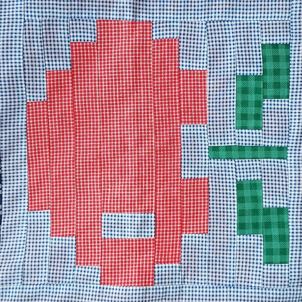 Handmade Vintage Rose Design Quilt Square Blanket Quilt